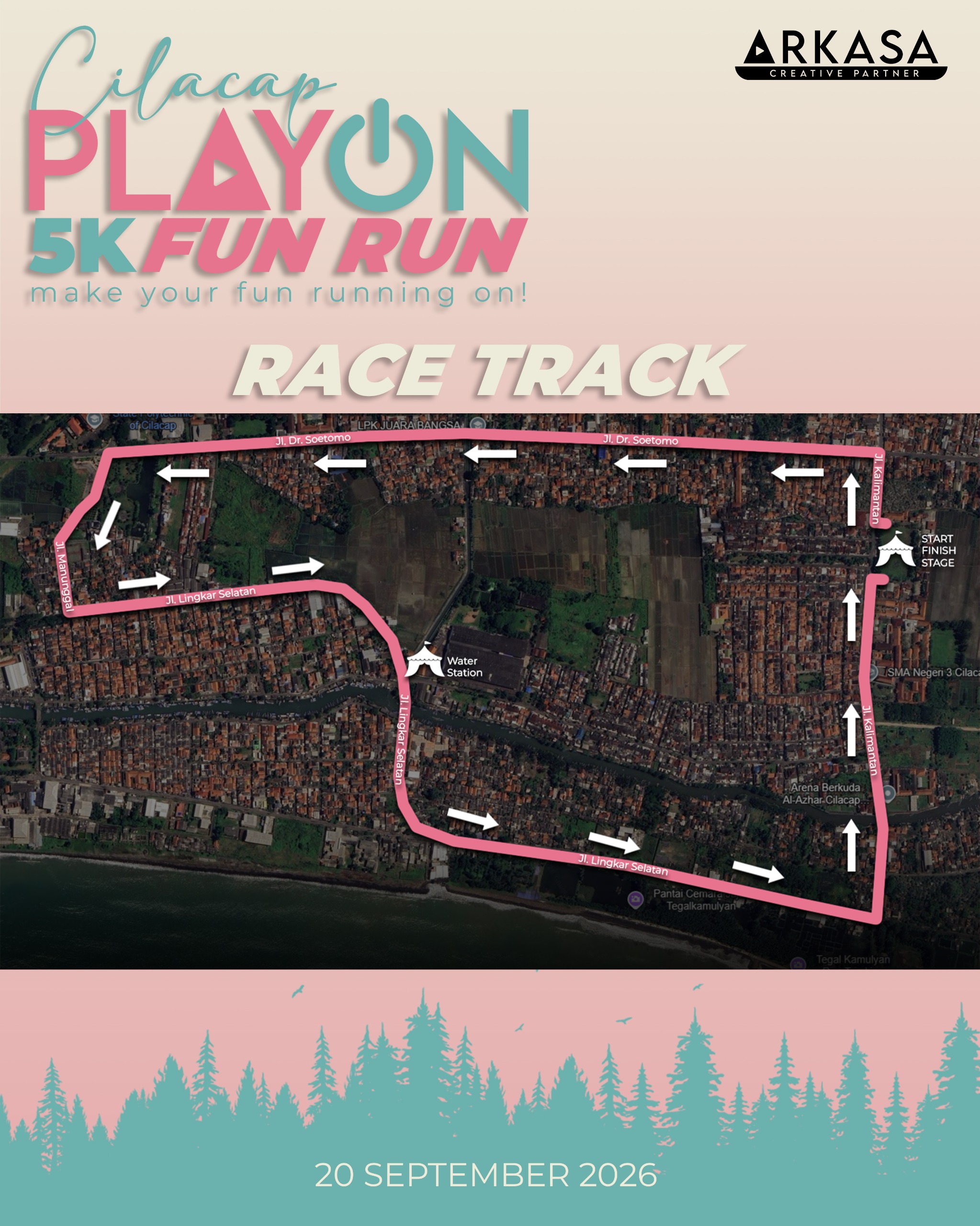 Peta rute Cilacap Playon